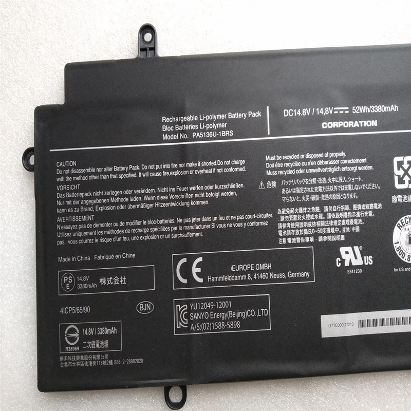 PA5136U-1BRS Battery For Toshiba Portege Z30 A B C AK03S A01S A1301 AK04S AK32S AK22S AK12S K10M K20M K02M DYNABOOK R63 R634