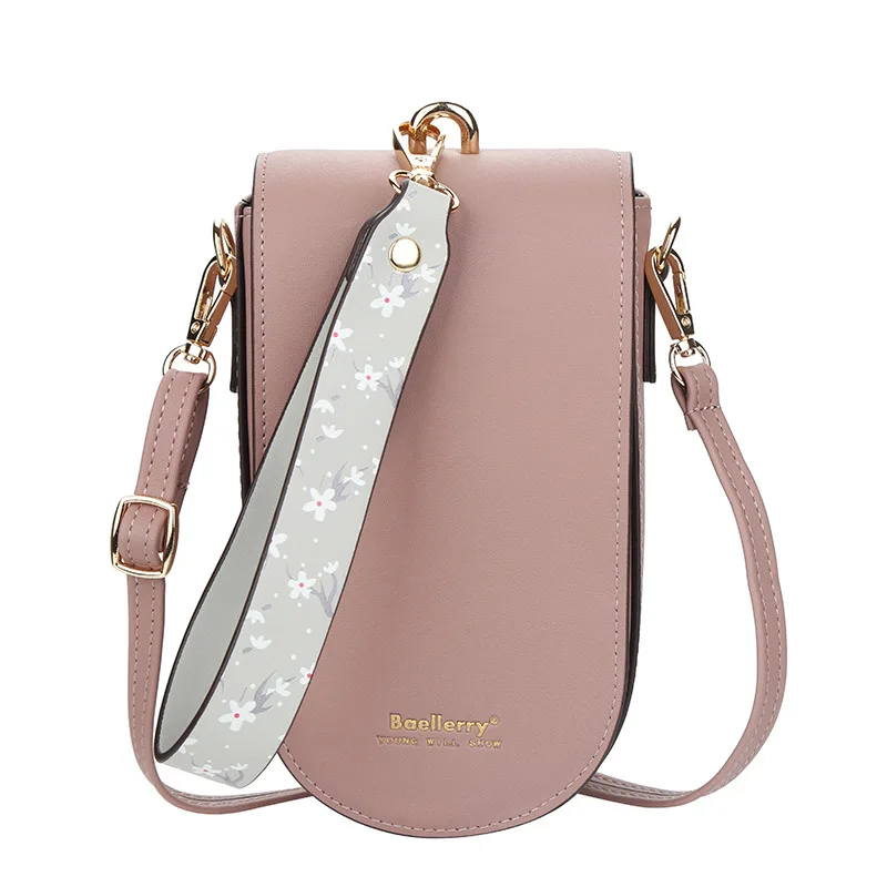 Baellerry Crossbody Bag Leather Women Wallets Small Cell Phone Purses Bag Women Chinese Style Tote Handbag Purple Shoulder Bag