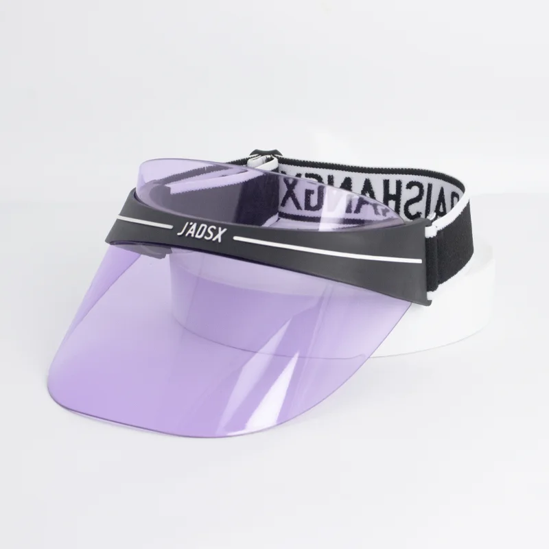 

Sun Visors UPF50+ Outdoor Sport Caps for Women Men Purple Plastic Transparent Waterproof UV Protection Adjustable Sun Caps