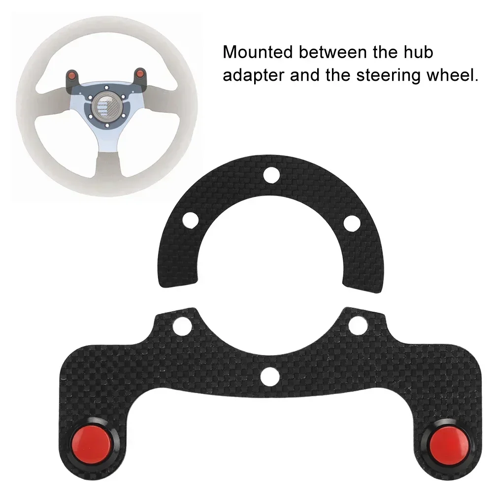 Kits de botones de bocina externos de fibra de carbono para MOMO/OMP/Nardi/Sparco, 6 pernos, botón doble para volante