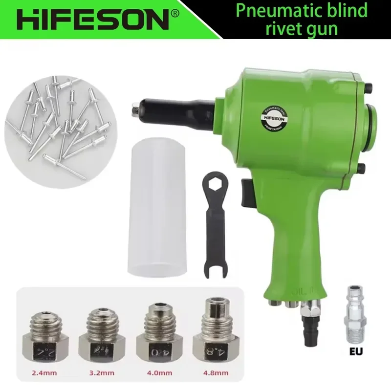 HIFESON Pneumatic Rivet Air Nail Blind Tool Automatic POP Riveters Riveting Tool for 2.4mm 3.2mm 4.0mm 4.8mm