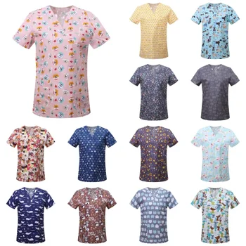 Eczacı Diş Hekimi Veteriner Hemşire Yeni Üstleri Moda Ince Güzellik Fırçalama Giysileri Spa Hemşire Saf Pamuk Tıbbi Laboratuvar Tıbbi Üniforma