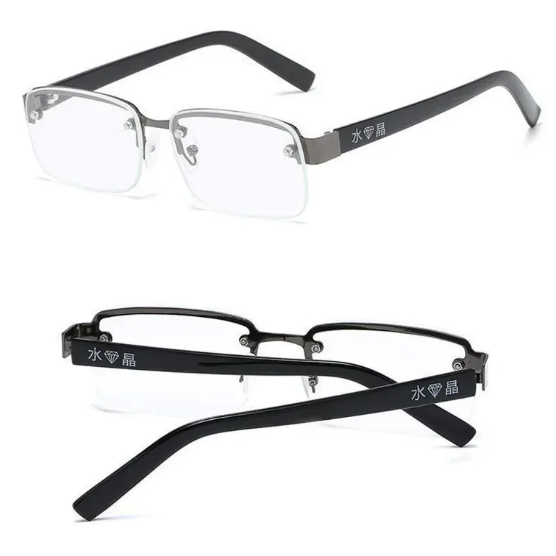 Gafas de lectura de medio marco para hombre y mujer, lentes de moda para presbicia con montura cuadrada + 1,0 a + 4,0