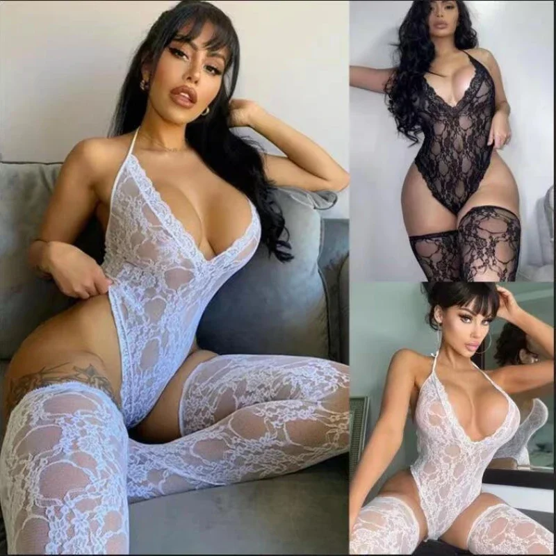 Sexy Lingerie Voor Vrouwen Kant Erotisch Ondergoed Mesh Perspectief Sexy Babydoll Jurk Open Porno Kostuum Bodysuit Vrouw Nachtkleding