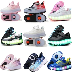 Kids Roller Skates Shoes  2 Wheels Skating Sneaker Flying Shoe Breatheable Boy Girl Child Gift Outdoor Autumn 5 - 15 years old