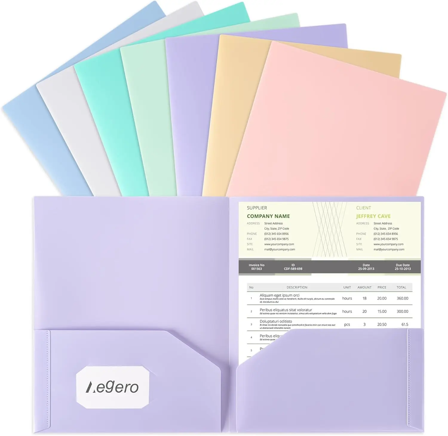 

Durable Plastic Folders with Pockets, 7 Pack in Sweet Colors for School and Office Use, Letter Size