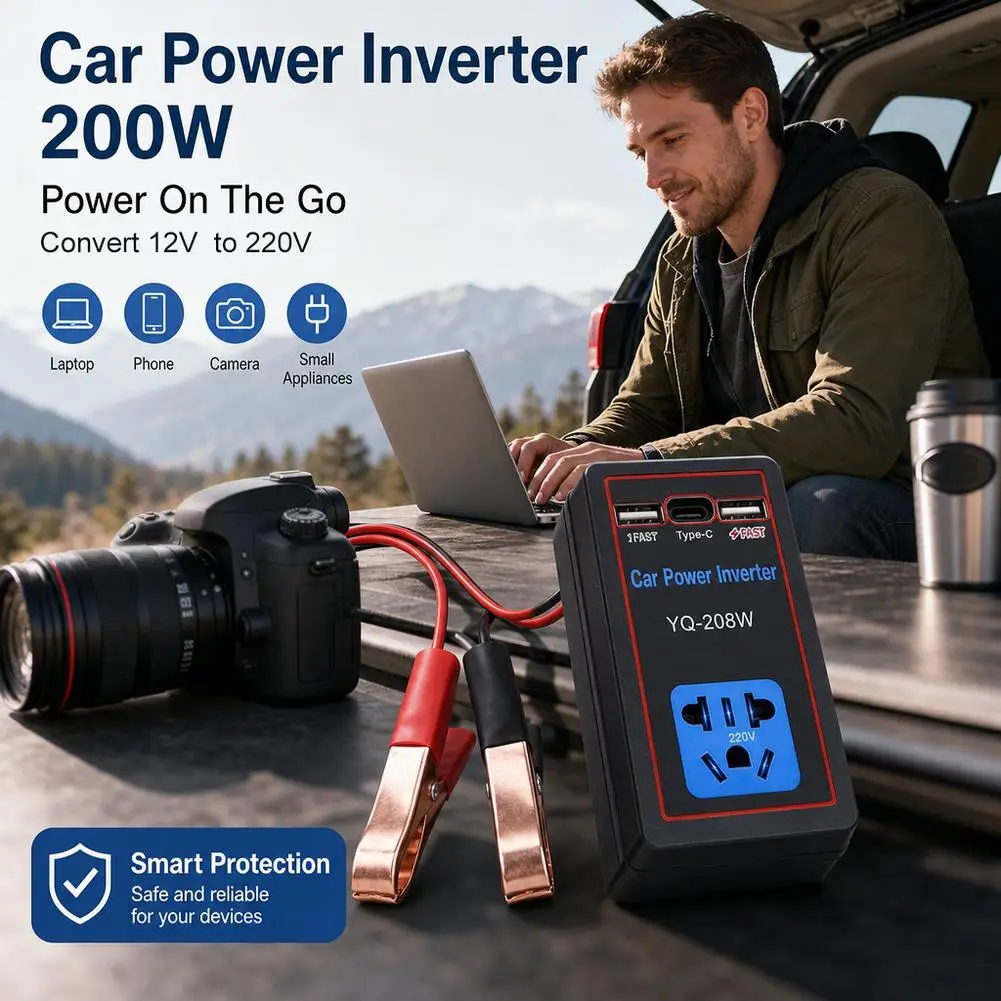Multi-function Car Power Inverter 12V/24V To 110V/220V Car Converter With USB Port Automotive Charging Charger For Car Truck RV