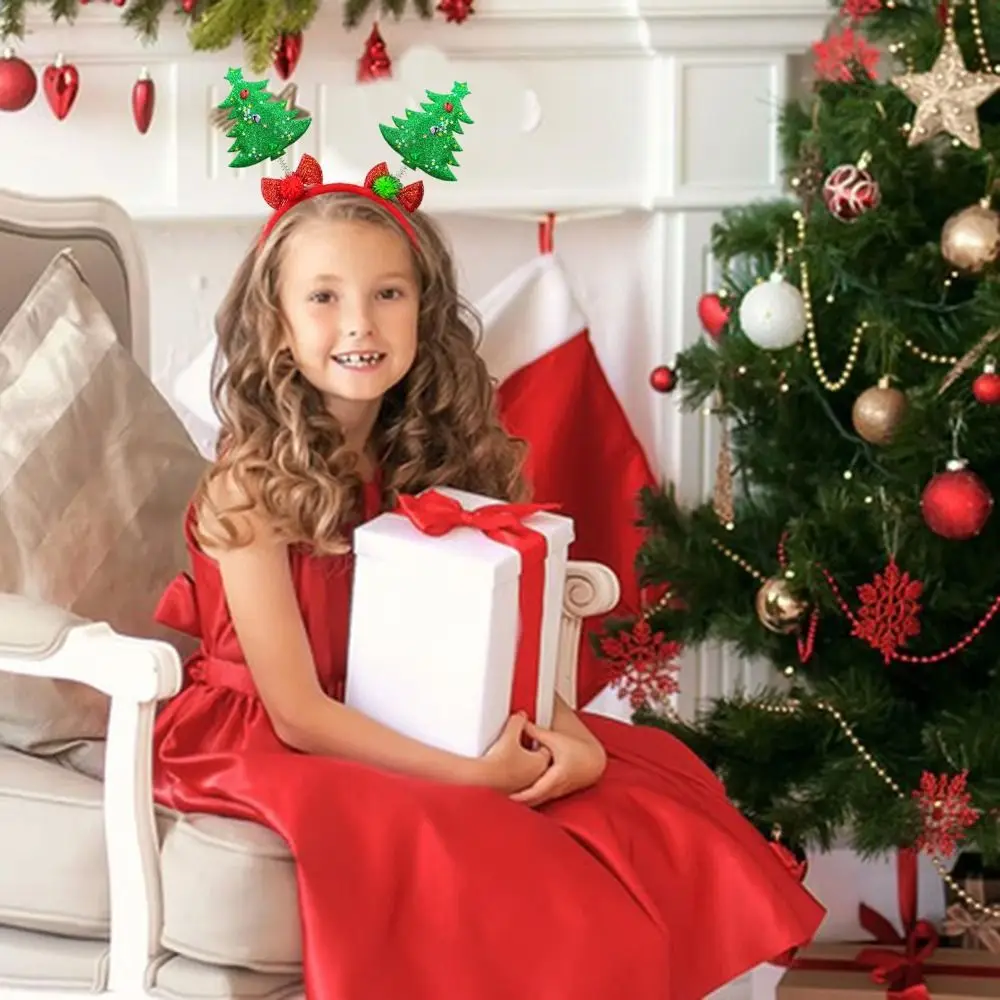 

New Winter Christmas Headband Red Santa Hair Accessories Hat Headband with White Holiday Women's Hair Band