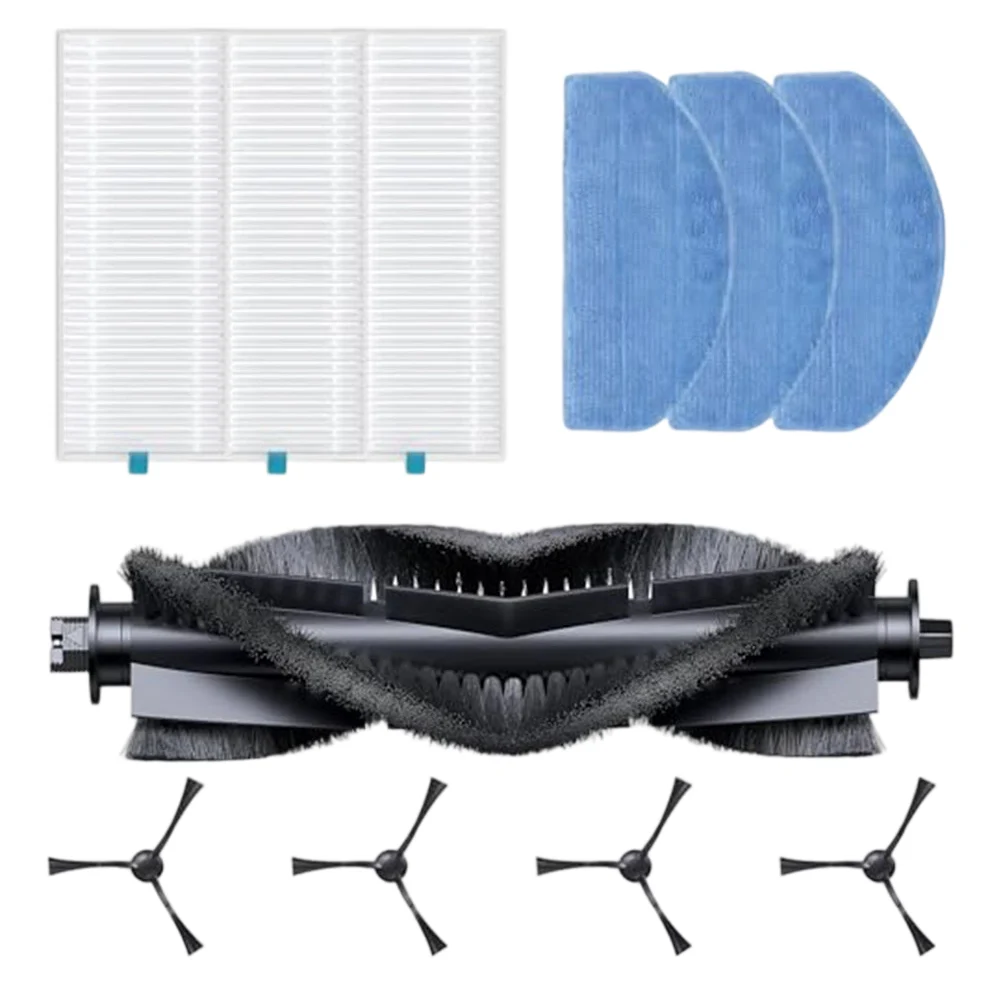 Complete Parts Set for BPMIO B12 Robot Vacuum Main Brush Side Brushes Filters & Mop Pads for Comprehensive Cleaning