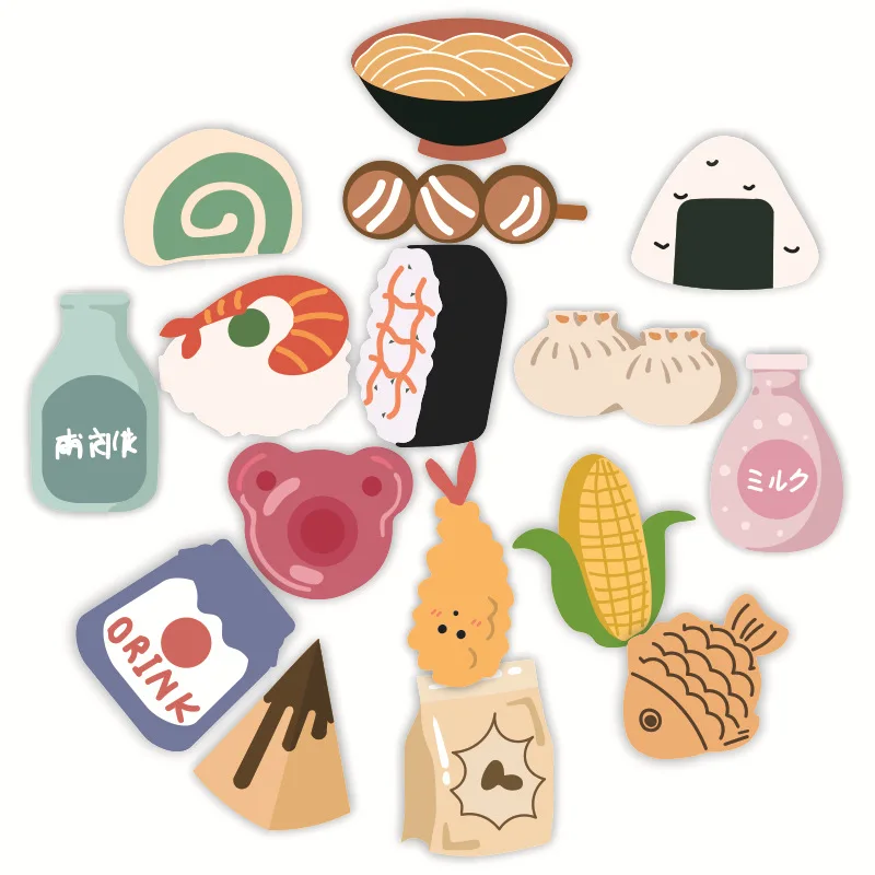 32pcs/Pack Japanese Food Stickers Laptop Bicycle Guitar Skateboard Sticker Kid DIY Graffiti Waterproof stickers Toy