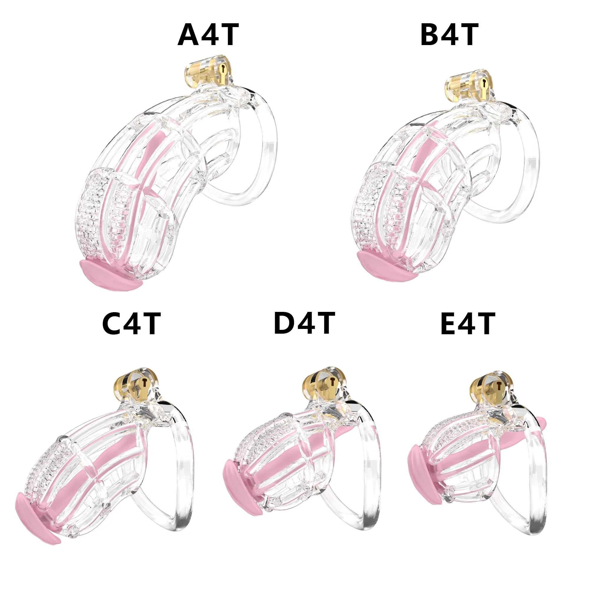 Bdsm Honingraat Doorzichtige Mannelijke Kuisheid Cage정unch 3D-geprint Lichtgewicht 5 Maten Penis Cock Cage Lock Met 5 Basisring Seksspeeltjes Voor Mannen