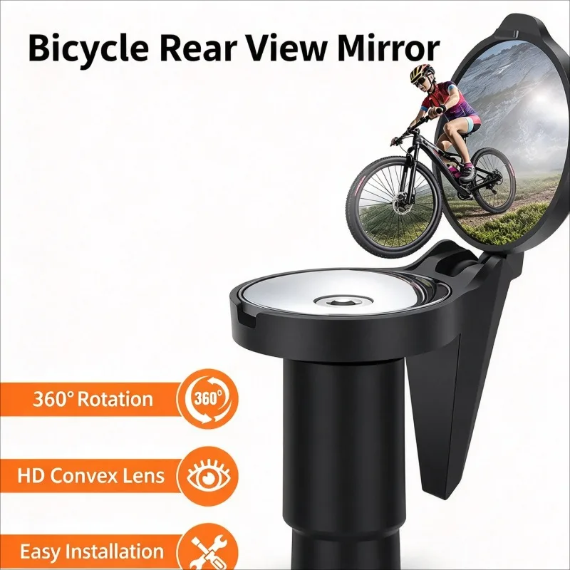 Bike Bar End Mirror Convex Reflective Mirror Handlebar Plug Rearview Mirror for Road Mountain Bicycle Cycling Accessories