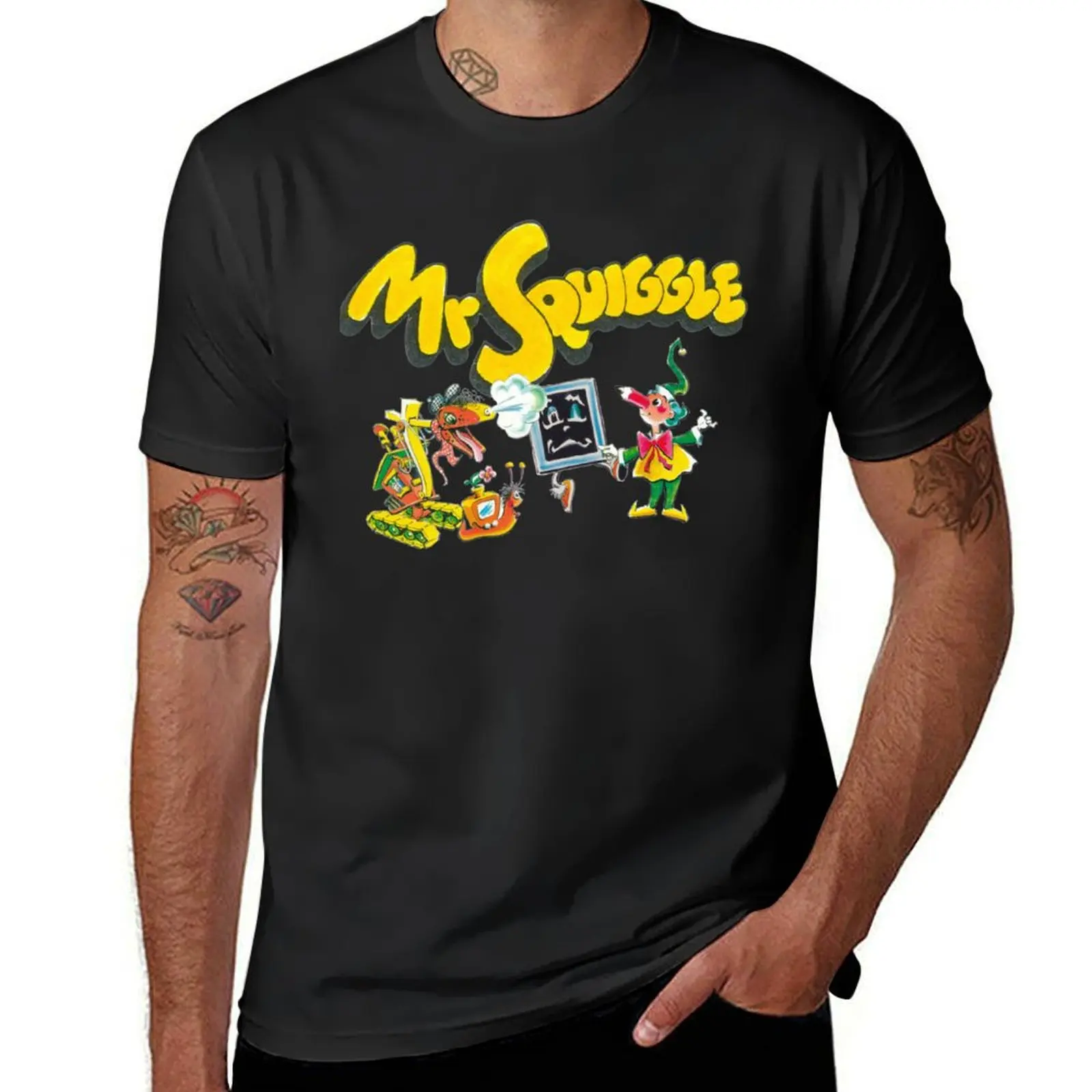 Mr Squiggle and Friends! T-Shirt quick-drying shirts graphic tees heavyweights vintage clothes t shirts for men cotton