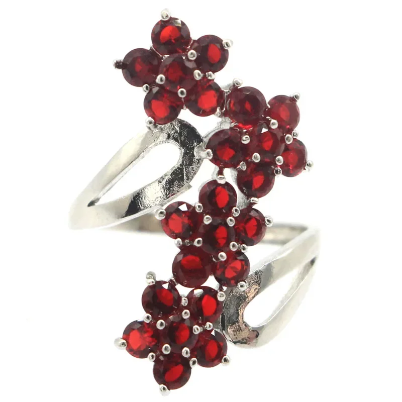 Buy 2 Get 1 Free 5g Customized 925 SOLID STERLING SILVER Ring New Statement Iolite Orange Spessartine Garnet Red Blood Ruby