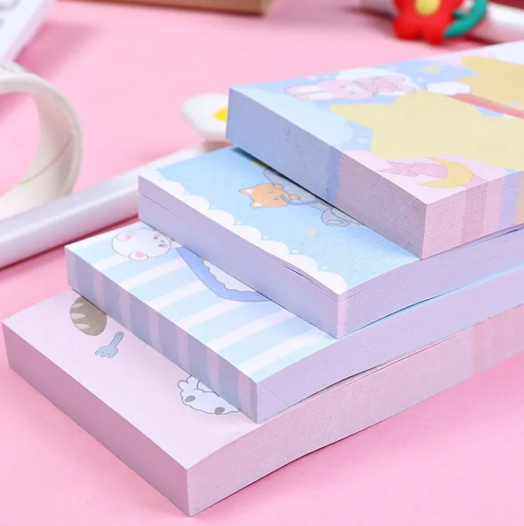 Kawaii Notes Korean Ins Cute Cartoon Girl Sticky Notes for Students Sticker Notes Memo Pad Cute Stationary Supplies