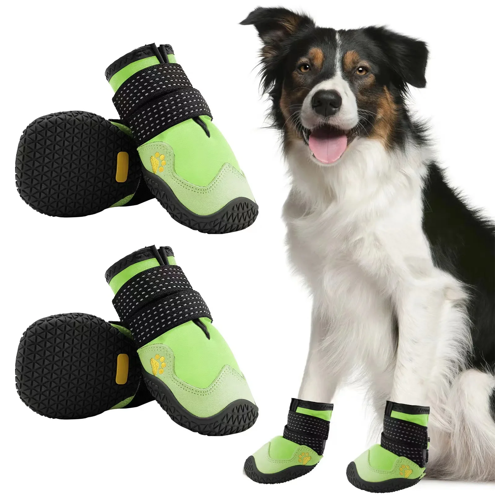 Dog Shoes for Large Size Dogs Waterproof Medium Large Dog Boots for Hot Pavement Winter Snow Hiking Breathable Elastic