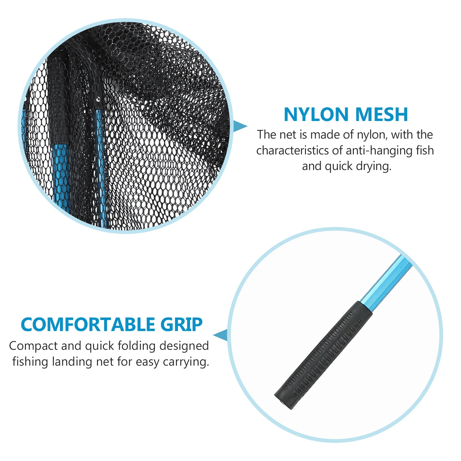 

1Pcs Telescopic Fishing Net Foldable Aluminum Alloy Durable Non-Slip Comfortable Fish Friendly No Scales Damage Lakes Rivers