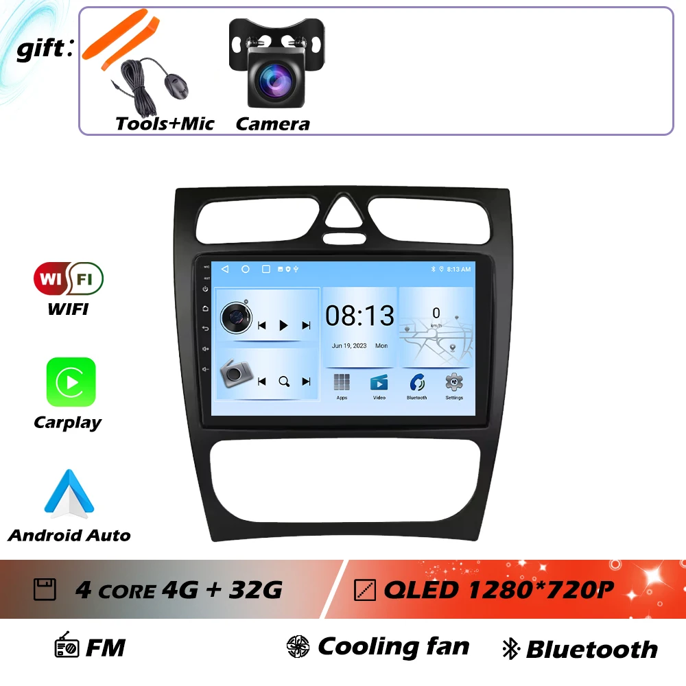 Voor Mercedes-Benz EEN W168 C W203 G W463 Vaneo Vito Viano CLK Klasse C209 Android GPS Autoradio Multimedia Video speler Carplay 4G