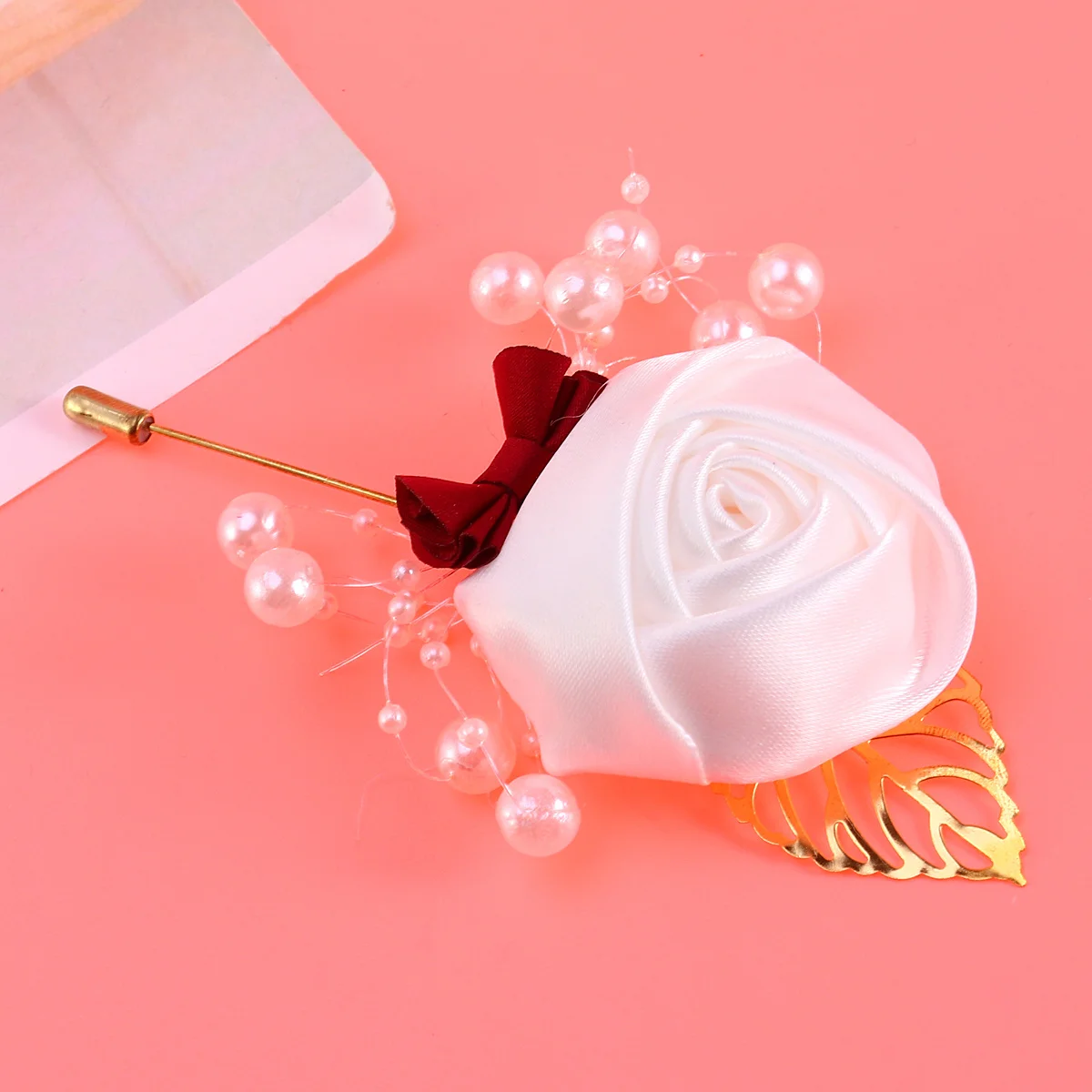 2 قطعة بروش اللؤلؤ العصرية الأزهار العروة مأدبة الزفاف ديكور أنيق أناقة الإكسسوارات للنساء الأبيض