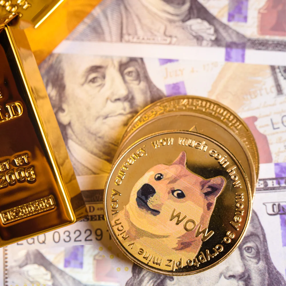 24K Gold Dogecoin Collectible Coin-Limited Mintage Meme Artwork NFT Gold Certificate,Physical Lucky Coin Crypto Gift Shiba Fans