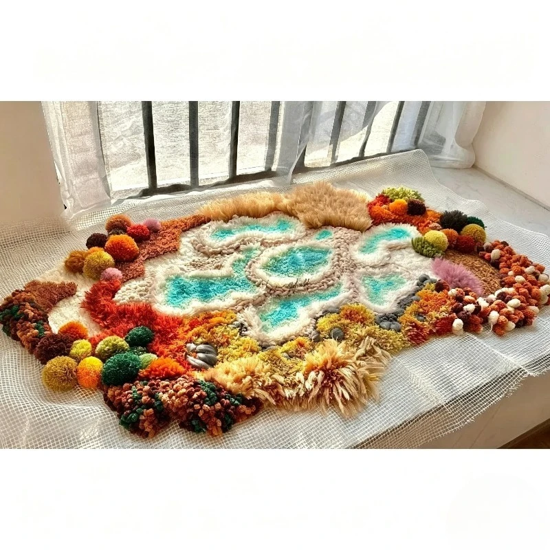 For Moss carpet material package handmade carpet DIY homemade carpet bedroom, not finished product but material package
