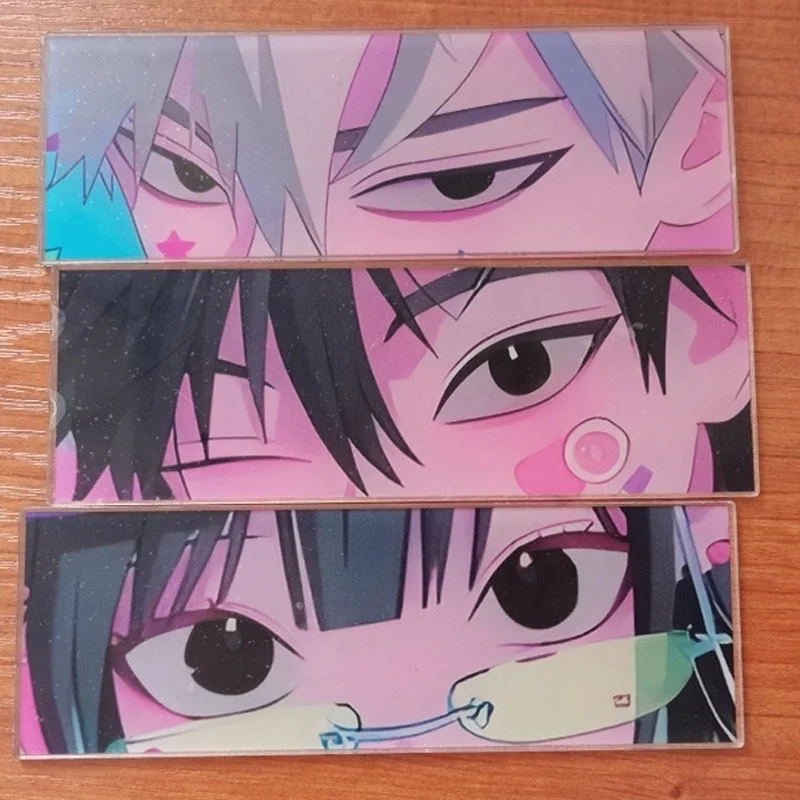 3Pcs/Set Link Click Shi Guang Dai Li Ren Cheng Xiaoshi Lu Guang Charles Lucas Rin Qiao Ling Bookmarks Figure Acrylic Eye Card