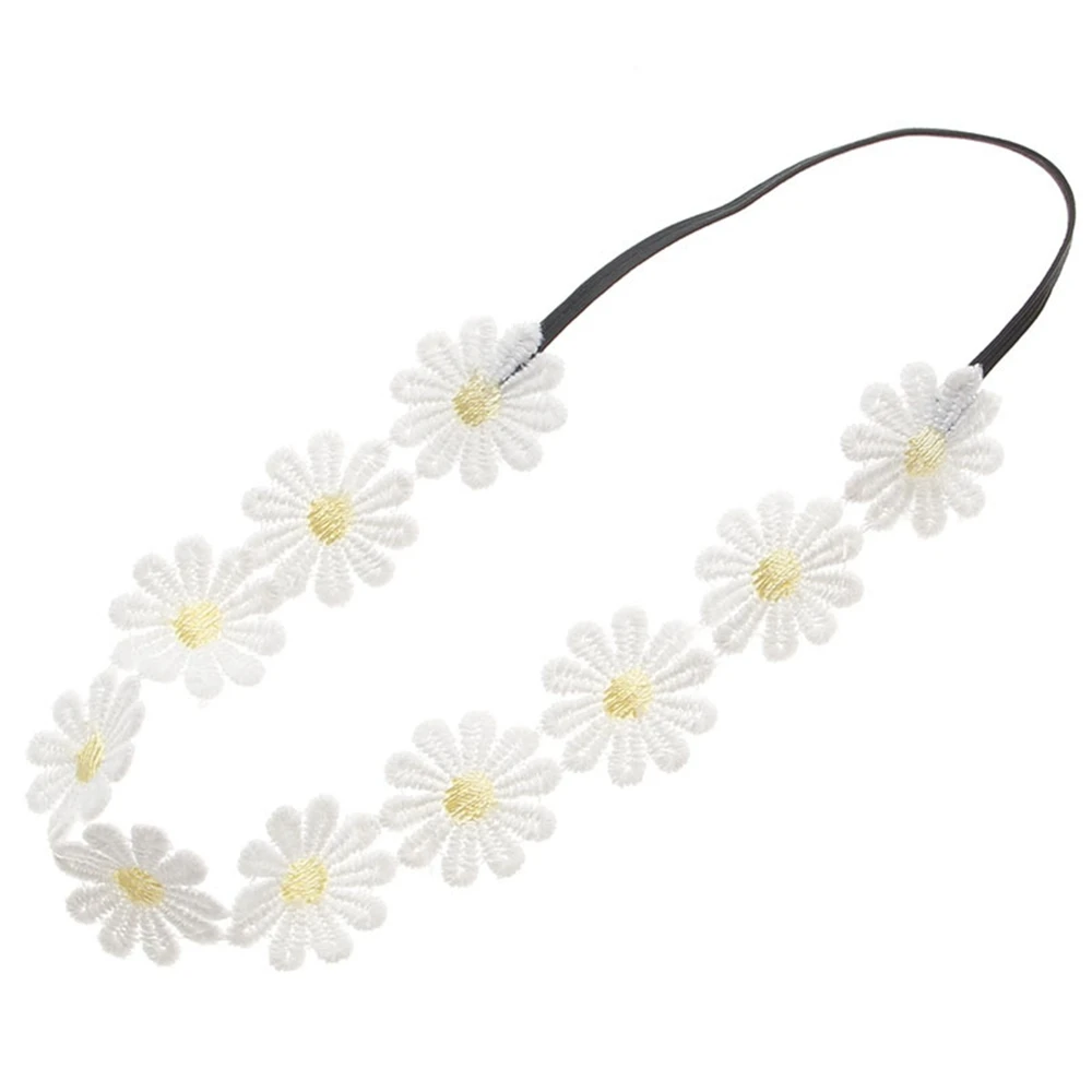 2pcs/lot Baby Daisies Flowers Headbands Infant Kids Girls Floral Bow Hairband Headwear Photography Props Accessories