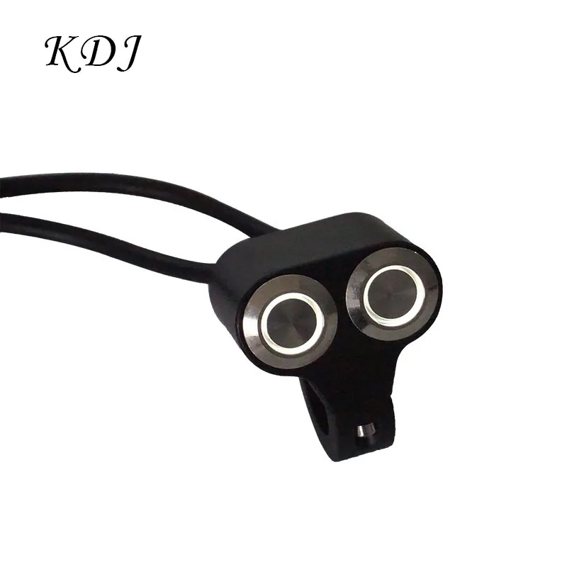 Aluminum Alloy 22mm Motorcycle Switches Handlebar Mount Switch Headlight Hazard Brake Fog Light ON OFF With White Light