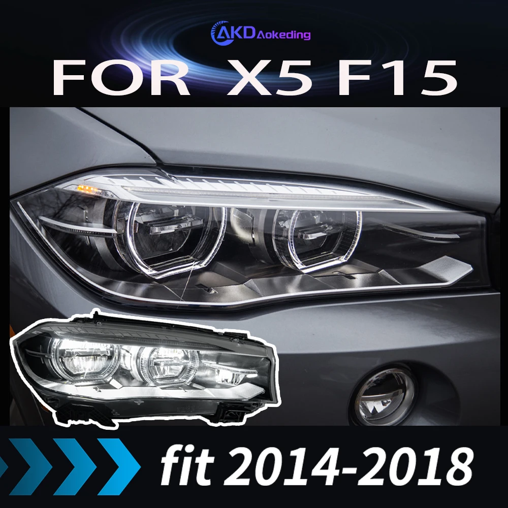 

Передняя фара для BMW X5 F15, светодиодные фары 2014-2018 X6 F16, передняя фара, Стайлинг автомобиля, дневные ходовые огни, искусственные линзы, автомобильные аксессуары, освещение