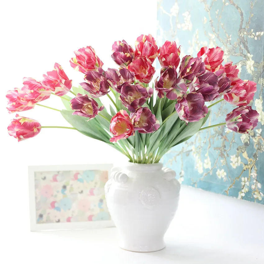 5 Stück Künstliche Tulpenblumen Luxuriöse Heimdekoration Künstliche Tulpen Hochzeitstischdekoration Party-Blumenarrangement – Detail 2