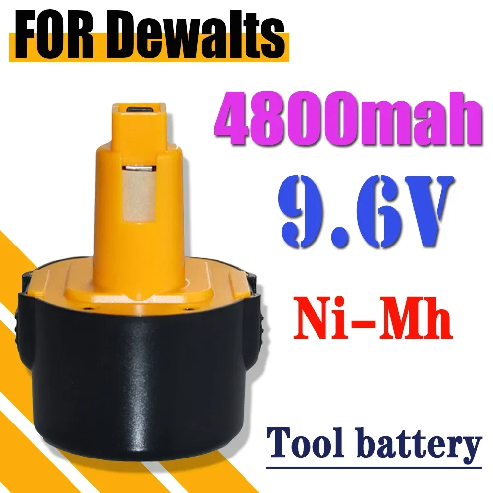 9.6V 4800mAh Ni-MH Replacement Battery Compatible for Dewalt with DE9061 DE9062 DW9061 DW9062 DE9036 DW911 DW921 DW9614 DW050