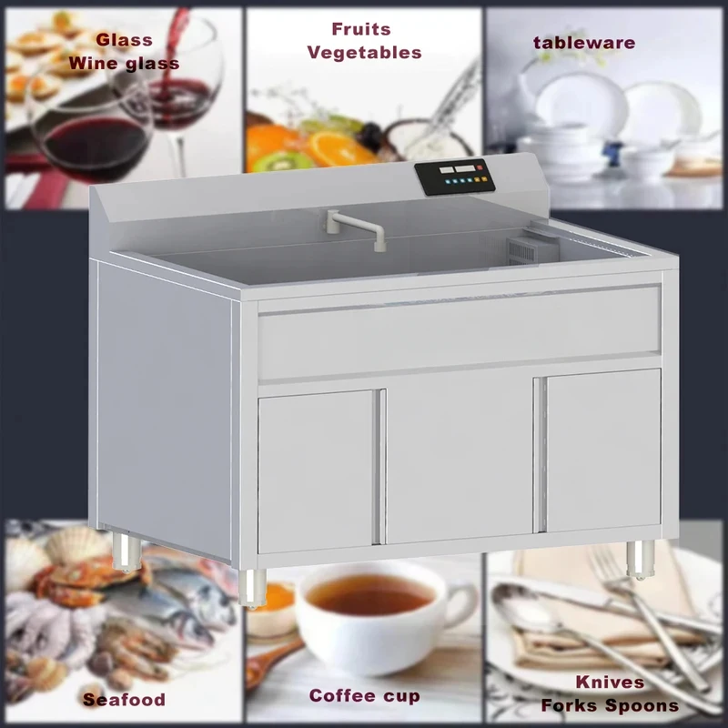 

high quality Commercial Ultrasonic Dishwasher High Temperature SUS04 Fruit and Vegetle Washer Hotel Use