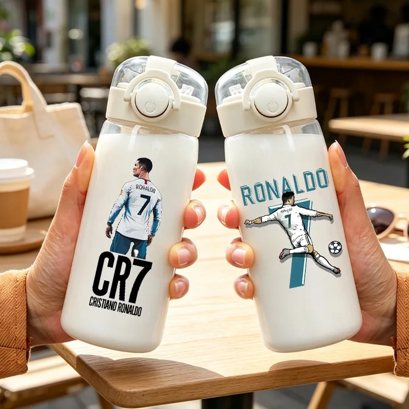 Cristiano Ronaldo CR7 400ml Plastic Water Bottle for Men Women Anime Cartoon Printed Fashion Cups Outdoor Portable Water Cup