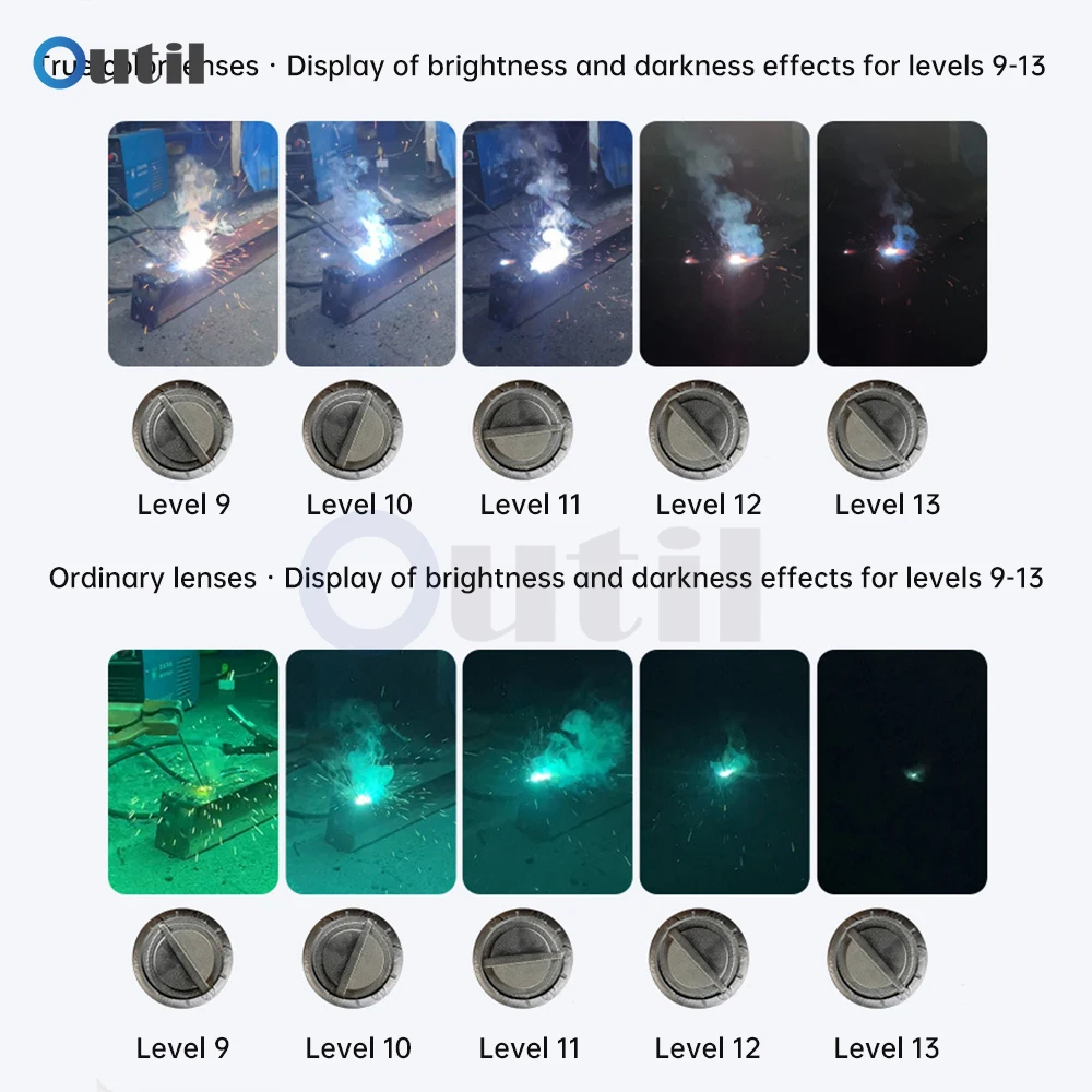 Welder Mask True Color Lens For Arc Weld Welding Helmet Large View Solar Power Auto Darkening Welding Mask with light