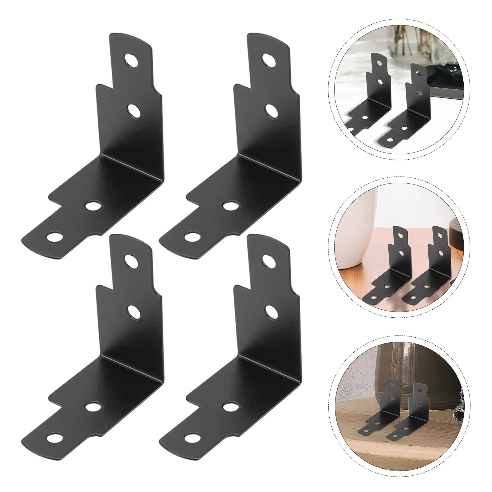 4Pcs Sturdy Iron Leg Corner Protector for Wooden Storage Chest Desk Jewelry Box Vintage Style Corner Bracket Reinforcement