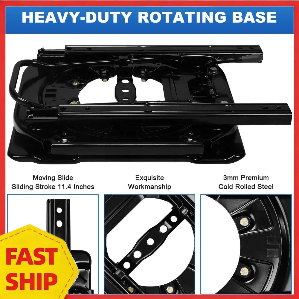 

Car Chair Swivel Base 360 Degree Rotatable Seat Swivel Base Replacement W/ Slider 130kg Load for RV Van Camper Boat Truck Bus