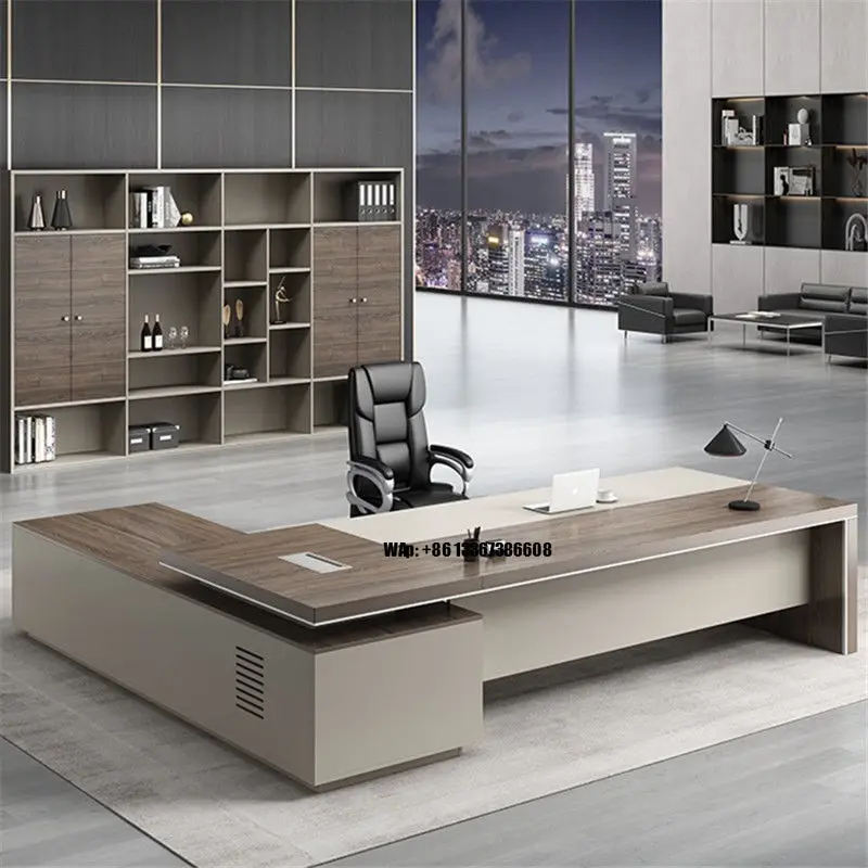 L Shaped Modern Boss Office Furniture Office Managing Director Table Wooden Luxury CEO Executive Office Desk for Sale