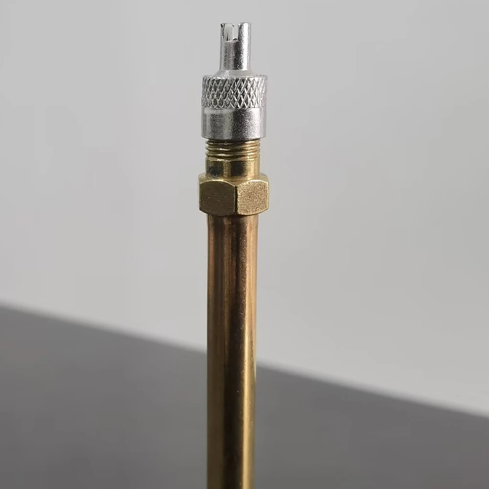 Tire Valve Stem Brass Metal Tire Valve Extension Straight Bore Truck Motorcycle Car 12cm Inflatable nozzle extension copper Rod