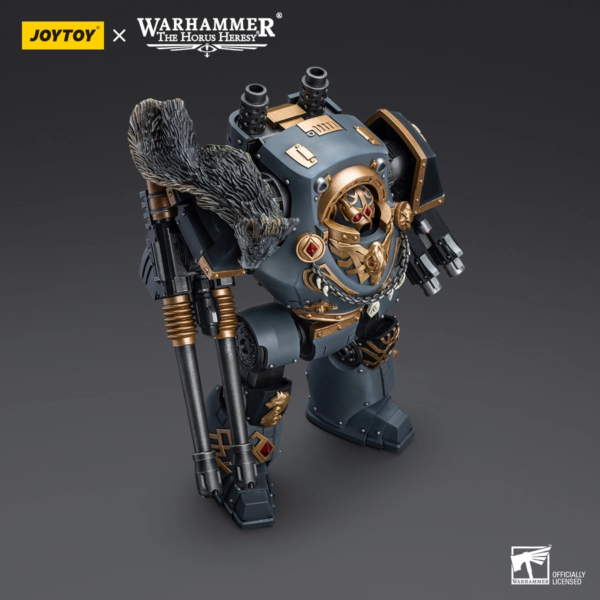 【JOYTOY】Warhammer 40K The Horus Heresy Space Wolves Contemptor Dreadnought con juguete de cañón Gravis Bolt