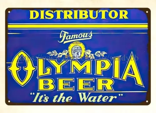 Olympia Beer bar pub drink metal tin sign wall cottage farm design 1pc sign