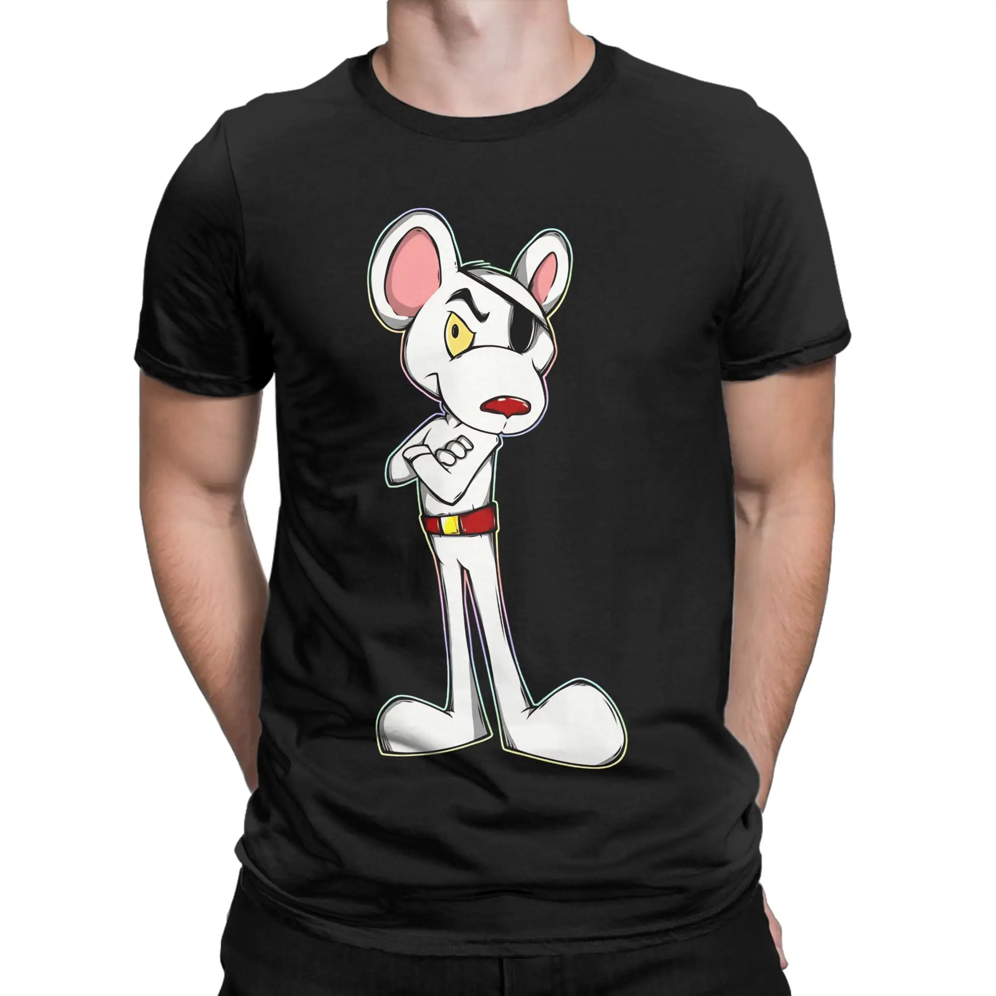 Mouse of danger Funny 100% Cotton T-Shirt Danger Mouse Tees Tops For Men