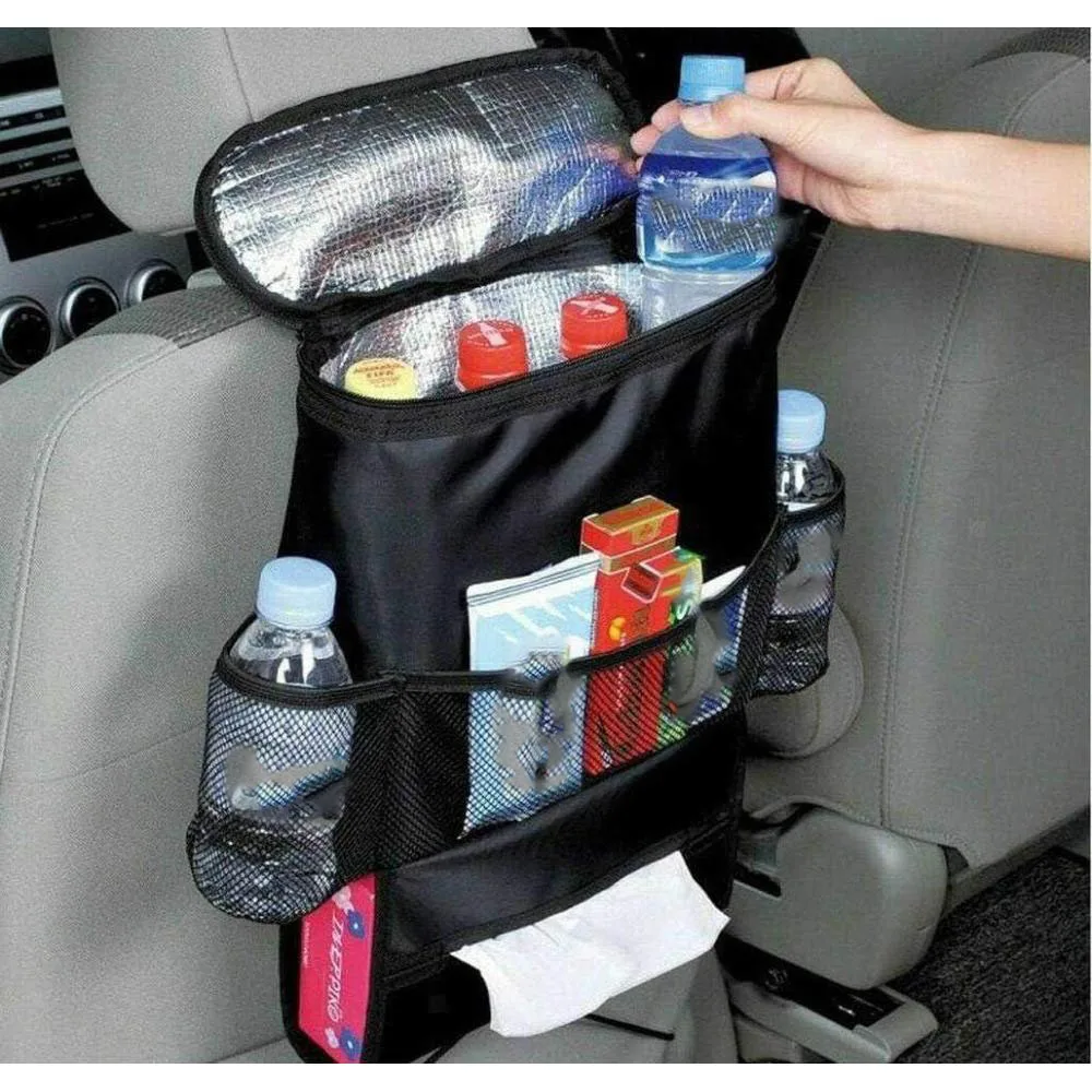 Car rear seat storage bag multi pocket ice pack collector storage box multifunctional car seat storage bag interior accessories