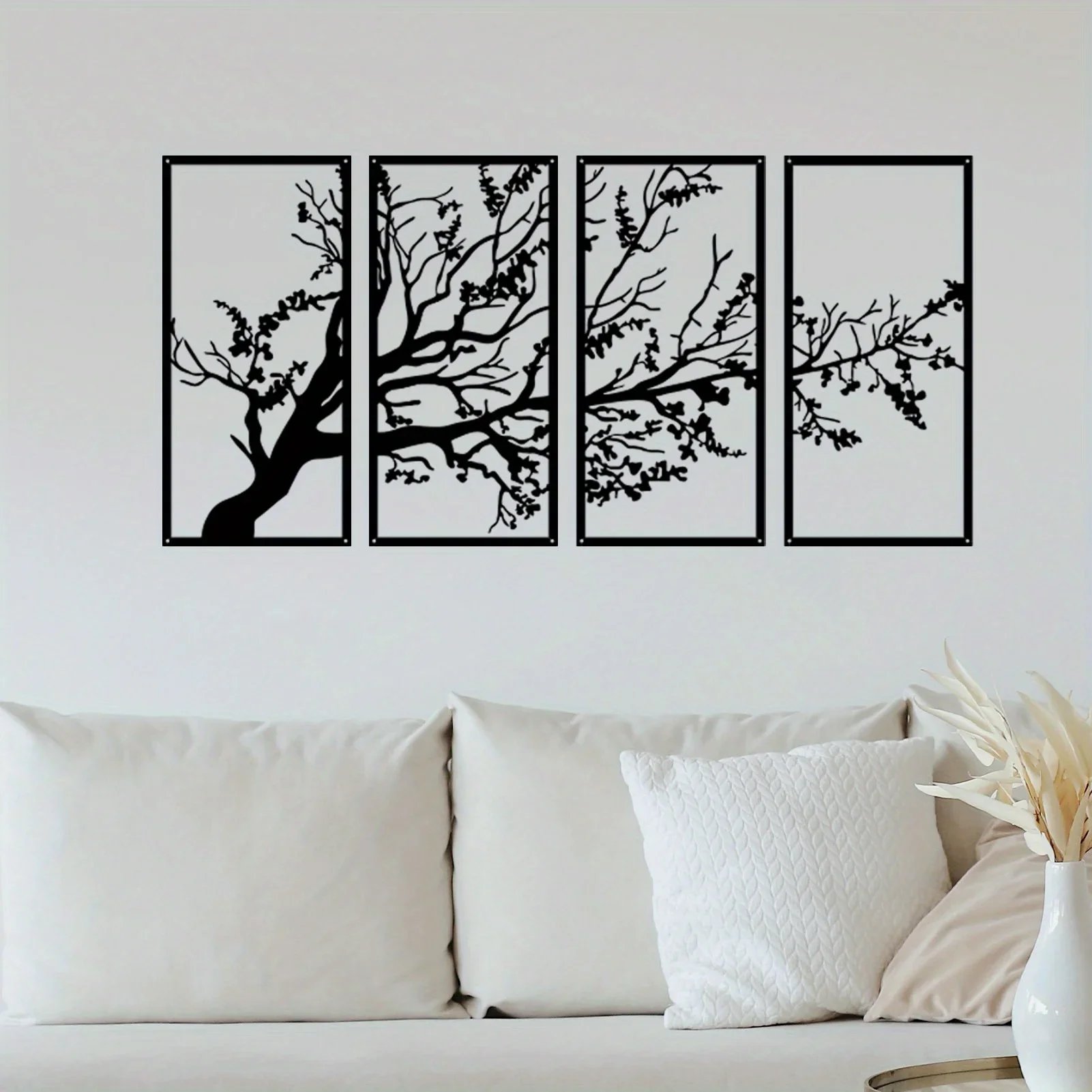 4pcs/set Metal Wall Art, Tree of Life , Metal Tree Wall Hanging Art, Tree Sign, Metal Wall Decor, Interior Decoration Home Decor