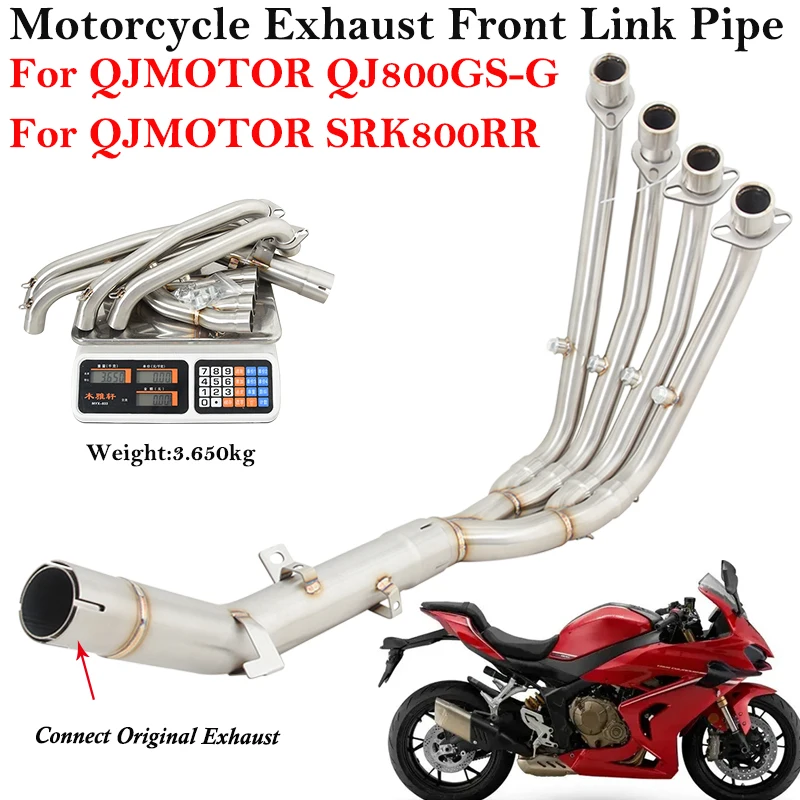 For QJMOTOR QJ800GS-G QJ 800 GS-G SRK800RR 2023 2024 Motorcycle Exhaust Escape Modified Front Link Pipe Connect Original Muffler