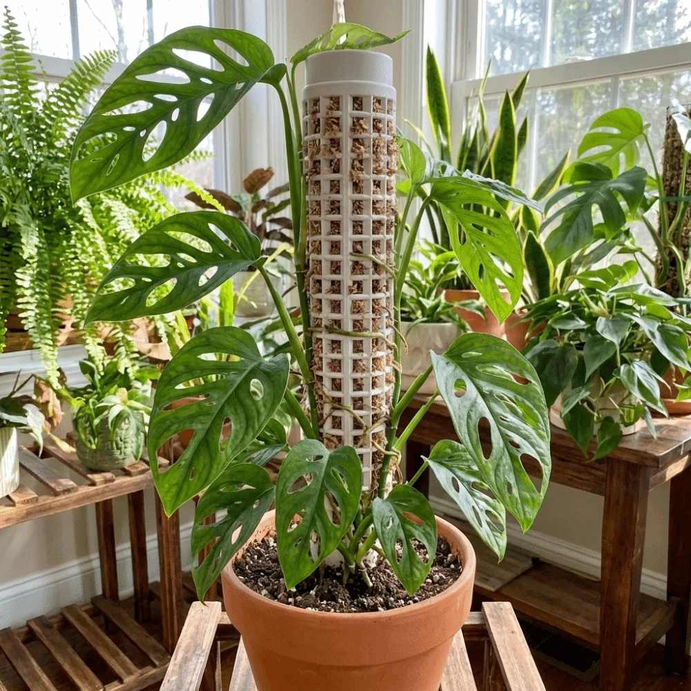 6PCS Plastic Moss Pole Sturdy Interlocking Plants Growth Stand Fixed Bracket Vine Climbing Column Outdoor Climbing
