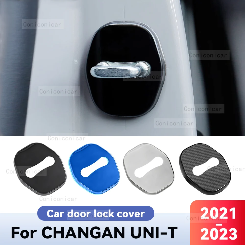 For CHANGAN UNI-T 2021-2023 Car Door Lock Protection Cover Decoration Emblems Case Decor Auto Stainless steel Accessories