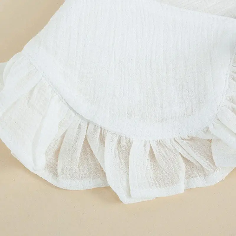White Shawl for Doll False Fake Collar for Women Girls Ruffled Trim Detachable Half Shirt Lapel Blouse Lace-Up Bandage S 6XDA