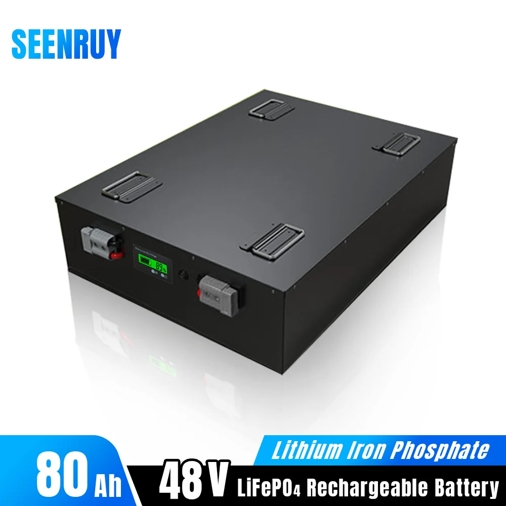 48V 80Ah Lifepo4 Battery Pack Lithium Iron Phosphate Built-in 80A BMS Optional Bluetooth for Golf Cart Tricycle Solar Energy