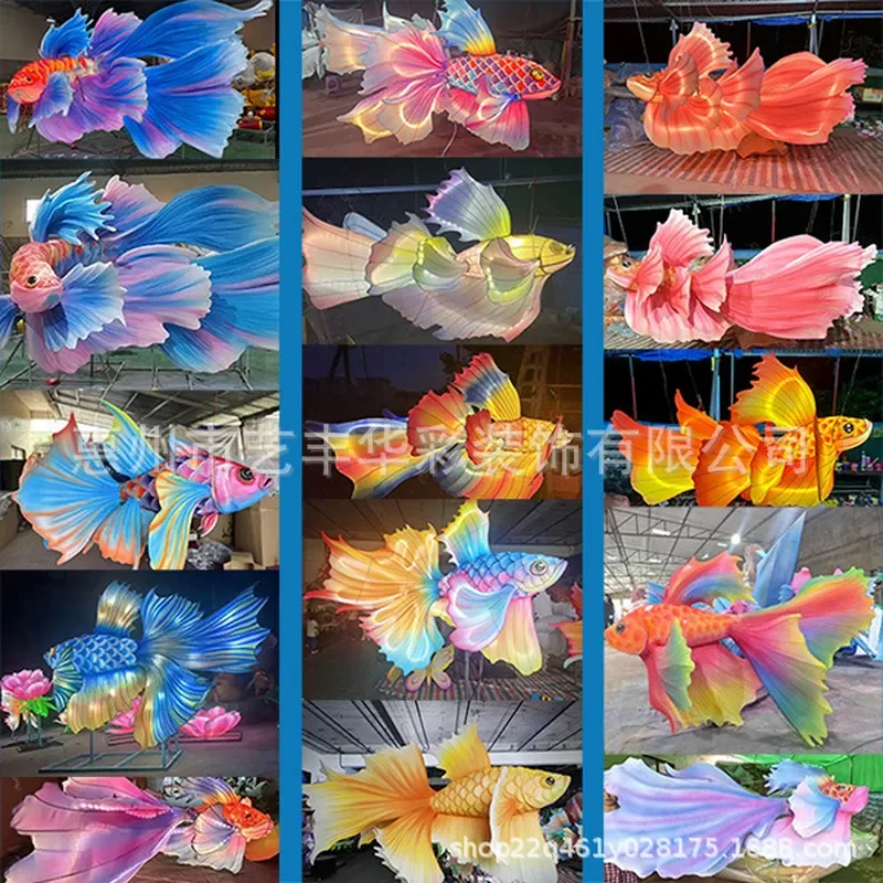 Large Outdoor Koi Fish Lantern Spring Festival Decoration Ancient Style Goldfish Light for Hotel Scenic Spot Wholesale Decor