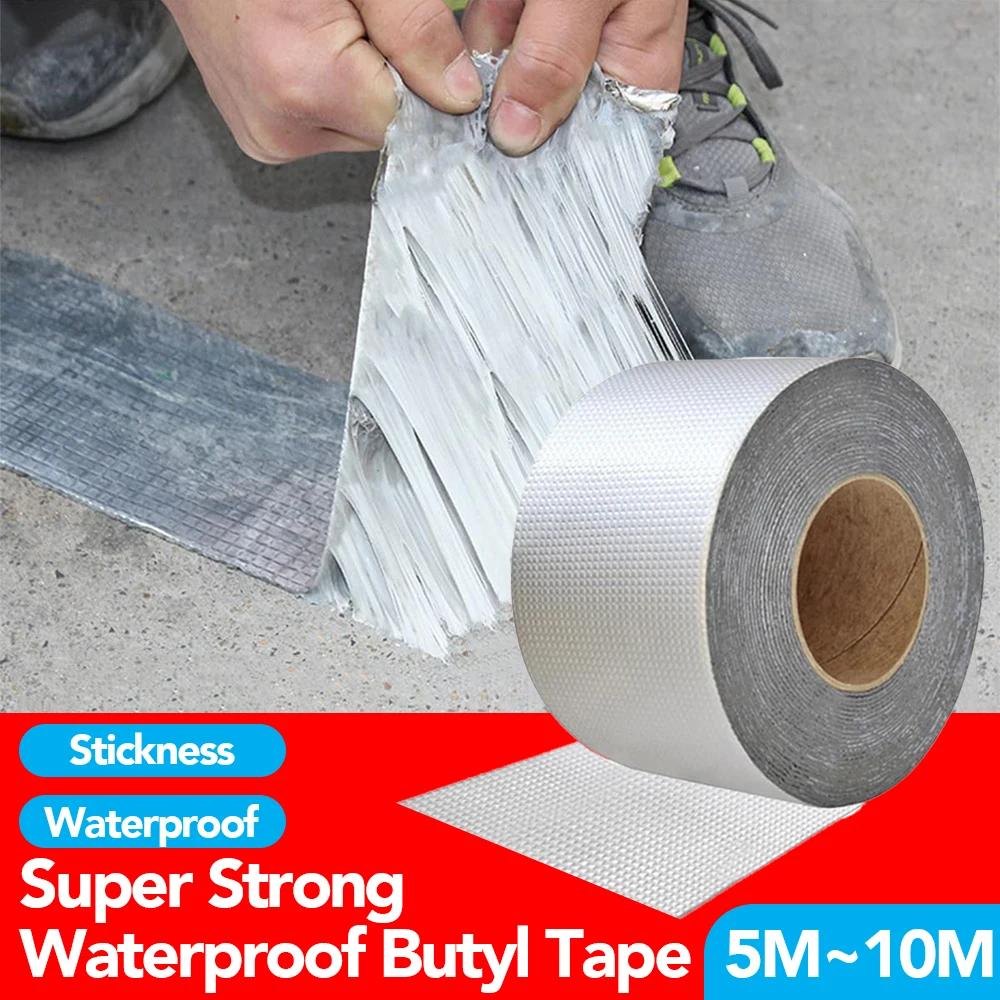 Waterproof Tape High Temperature Resistance Aluminum Foil Butyl Tape Fixing Wall Pool Roof Crack Duct Repair Sealed Self Tape